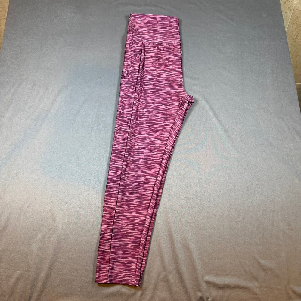 Zone Pro High Rise Leggings Womens L Purple Space Dye Side Pockets Yoga Gym - Picture 3 of 8